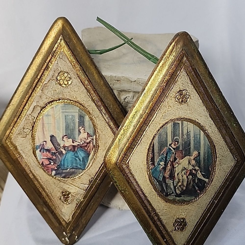 Romantic Vintage Florentine Empire Art Products Made In Italy Decorative Plaques